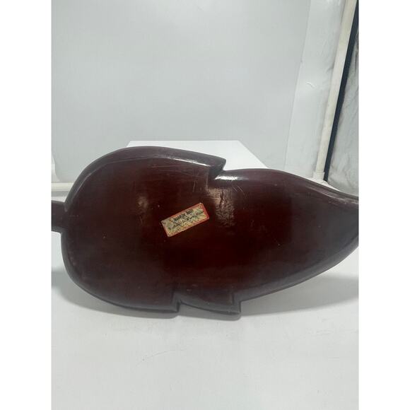 Fine Mahogany Leaf Wood Tray 3 section 18" Handmade Haiti Vintage - Picture 7 of 8